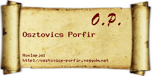 Osztovics Porfir névjegykártya